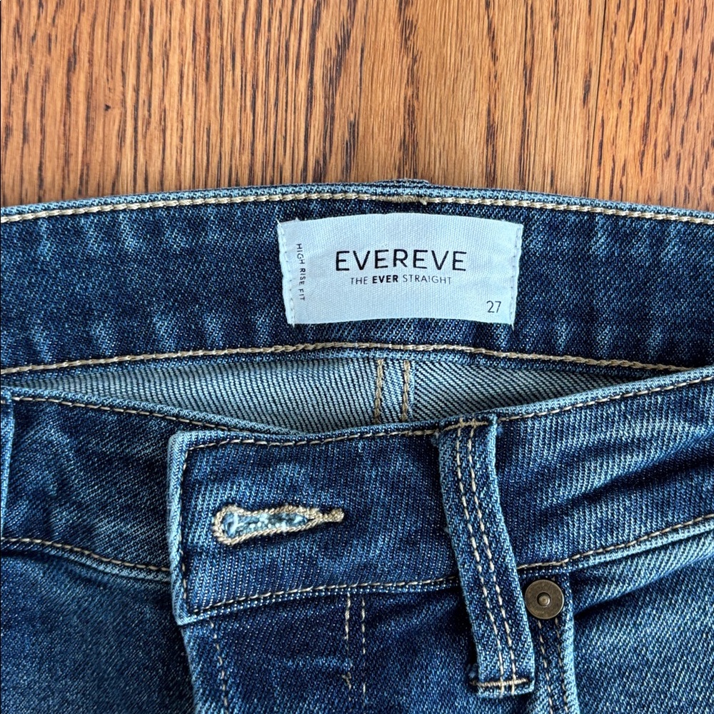 Evereve Dark Blue Boyfriend Jeans size 27 - Picture 2 of 3